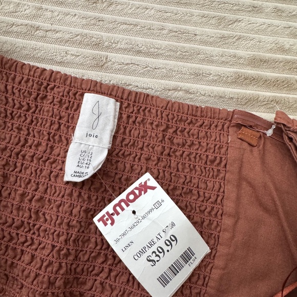 NWT Joie Rust Linen Midi Dress - Picture 4 of 4